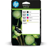 HP Ink Cartridge 937 4-Pack CMYK(4) Original Ink Cartridge Black 4 Pack 6C400NE