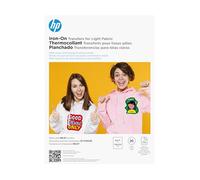 HP Iron-On Transfers for Light Fabric, 8.5 x 11 in. (216 x 279 mm), 20 Sheets