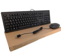 HP KEYBOARD MOUSE SET WIRED USB GERMAN QWERTZ BLACK SLIM FOR PC LAPTOP WINDOWS
