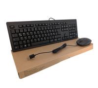 HP KEYBOARD MOUSE SET WIRED USB GERMAN QWERTZ BLACK SLIM FOR PC LAPTOP WINDOWS