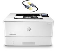 HP Laserjet Pro M404dn Single-Function Wired Monochrome Laser Printer, White - Print only - Ethernet only, 40 ppm, 1200 x 1200 dpi, Auto Duplex Printing, 8.5 x 14, 2-line LCD, Tillsiy Printer Cable