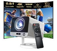 HP MC425 Mini Portable Projector with WiFi and Bluetooth, Native 1080P Full HD, Smart TV, Built-in Speaker, Auto Focus & Keystone, Short Throw, USB-C Powered Home & Outdoor Movie Theater