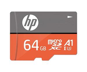 HP mxA1 64GB microSDXC Memory Card + SD Adaptor, 100MB/s Read Speed, 85MB/s Write Speed, Class 10 UHS-I, U3, A1 App Performance for 4K Video
