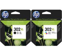 HP No 302XL Black & Colour Multi Pack Original OEM Inkjet Cartridges