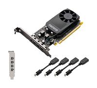 hp Nvidia Quadro P620 2GB Graphics Card (512 CUDA Cores, GDDR5, 128-Bit, PCI Express x16 3.0) - With x4 mDP to DP Cables, High & Low Profile Brackets - 3ME25AA - Plain Boxed