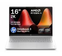 HP OmniBook 3 Next Gen AI | 16" | 1920 x 1200 pixels | AMD Ryzen AI 5 | 16GB 512GB SSD | 2K Display | 16-bv0002sax
