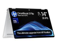 HP OmniBook 5 Flip Next Gen AI Laptop | Intel Core Ultra 5 322 | 16GB RAM | 512GB SSD | 14” 2K Anti-Glare Touchscreen | Fast Charge | Backlit Keyboard | Windows 11 | Silver | Charger Sold Separately