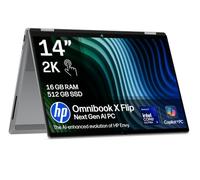 HP OmniBook X Flip Next Gen AI Laptop | Intel Core Ultra 5 325 | 16GB RAM | 512GB SSD | 14” 2K IPS Touchscreen | Backlit Keyboard | Fast Charge | Windows 11 | 14-kb0508sax | Charger Sold Separately