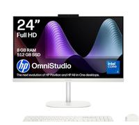 HP OmniStudio 24” All-in-One PC | Intel Core 3 100U | 8GB RAM | 512GB SSD | Intel Graphics | 24” Full HD Display | Dual Speakers | Wireless Keyboard & Mouse | Windows 11 | White | 24-cu0000sa