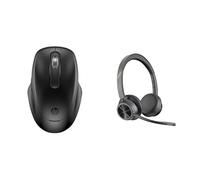 HP On The Go Bundle 510 Rechargeable Wireless Mouse & Poly Voyager 4320 UC Wireless Headset w/Noise-Canceling Boom Mic for Teams (Certified), Zoo