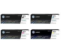 HP Original 207X Toner Multipack Set 4 Pack High Yield Black Cyan Magenta Yellow Compatible with: LaserJet Pro M255, M282, M283 with Hologram in Original Packaging