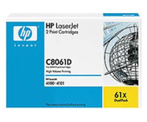 HP Original LaserJet Dual Pack 61X C8061X Toner Cartridges (for LJ 4100MFP, Up to 10000 pages Each, Black, Contains 2 Print Cartridges)