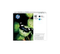 HP P2V35A/91 Printhead multi pack + Ink cartridge black matt / cyan Pa