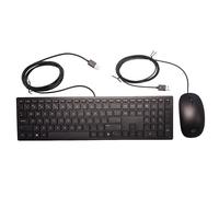 HP Pavilion 400 Wired Keyboard and Mouse Full-size Wired Black QWERTY INT EU US