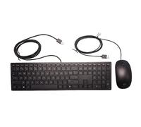 HP Pavilion 400 Wired Keyboard and Mouse Full-size Wired Black QWERTY INT EU US
