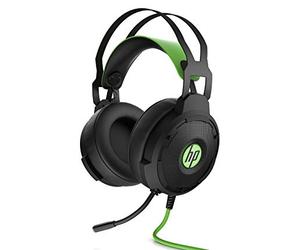 HP Pavilion Gaming 600 Headset with Green LED Ear Cup Lighting, 3.5 mm, 7.1 Virtual Surround Sound for Xbox One, PS4, PC & Phone, Black/Green
