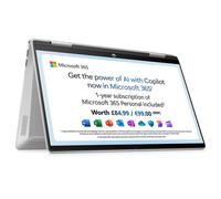 HP Pavilion x360 14-ek1550sa 14" 2 in 1 Laptop - Intel®U300, 128 GB SSD, Silver, Silver/Grey