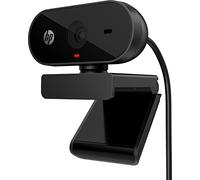 HP PC Webcam 320, 1080p FHD webcam, Compatible with Chrome, Auto Light Corrector, Built-in Microphone, 66 Degree Wide Angle Field of View, Support with 360 Degree Swivel Clip, Black