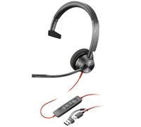 HP Poly 77Z32AA Voyager 4320-M On-ear headset Black Bluetooth Nois...