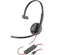 Poly Blackwire 3210 Monaural USB-C Headset +USB-C/A Adapter