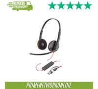 Poly Blackwire 3220 Stereo USB-C Headset +USB-C/A Adapter
