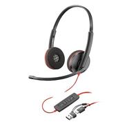Poly Blackwire 3220 Wired Headset - Noise-Canceling Mic - Stereo Design - Connect to PC/Mac via USB-C or USB-A - Works w/Teams, Zoom