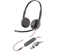 HP Poly Blackwire 3225 Stereo USB-C Headset +3.5mm Plug +USB-C/A Adapter. Product type: Headset. Connectivity technology: Wired. Recommended usage: Office/Call center. Headphone frequency: 200 - 6800