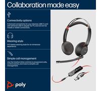 Poly Blackwire 5220 Stereo USB-C + 3.5mm Plug + USB-C/A Adapter