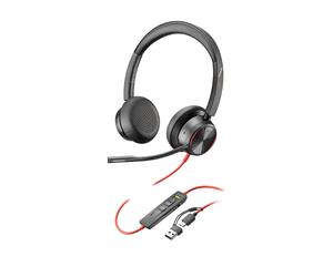 HP Poly Blackwire 8225 Stereo USB-C Headset +USB-C/A Adapter