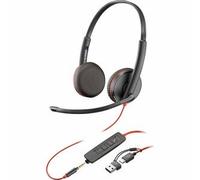 Hp Poly Hp Poly Blackwire 3225 Stereo Usb-C Headset +3.5Mm Plug +Usb-C/A Adapter