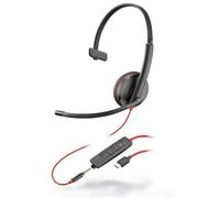 POLY Blackwire 3215 Headset Wired Head-band Calls/Music USB Type-C Bla