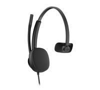 HP Poly Mission 415 USBCA Mono Mono USB headset with a USB-C connection and a USB-A adapter, featuring a noise-cancelling microphone and