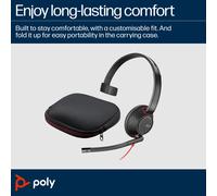 Plantronics Blackwire 5210 Monaural Head-band Black, Red headset