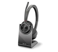 HP Poly Voyager 4320 UC Wireless Headset & Charge Stand - Noise-Canceling Boom Mic - Connect to PC via USB-C to USB-A Adapter, Cell Phone via Bluetooth - Microsoft Teams Certified