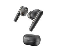 Poly Voyager Free 60+ USB-C earbuds with touchscreen charging case for Microsoft Teams, black
