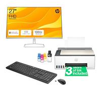 HP Printer, Monitor, Keyboard and Mouse Bundle Smart Tank 5107 All in One Printer - Includes up to 3 Years of Ink 527sw 27” FHD IPS Monitor 230 Wireless Keyboard and Mouse Combo