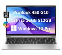 HP ProBook 450 G10 Business Laptop (15.6" FHD Anti-Glare, Intel 10-Core i5-1334U, 16GB RAM, 512GB SSD, (Beats i7-1255U)) Backlit KB, Webcam, Ethernet, Wi-Fi 6E, Win 11 Pro w/ AI Copilot, Silver
