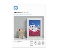 HP Q8696A, 13 x 18 cm Borderless, Advanced Glossy Photo Paper, 250 gsm, 25 Sheets, White