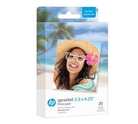 HP Sprocket 3.5 x 4.25” Zink Sticky-Backed Photo Paper (20 Pack) Compatible with HP Sprocket 3x4 Photo Printer