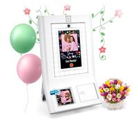 HP Sprocket Photo Booth Machine Instant Color Photo Printer, 10.1" (25.6 cm) Touchscreen, Ring Light, Custom Frames, 3x4 (7.6x10.1 cm) Photobooth Zink Paper, Share via QR Code,Mobile Notify App,White