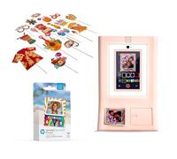 HP Sprocket Photo Booth Machine Instant Color Photo Printer (Pink) + Zink Paper (100 Sheets) + Luau Party Photo Booth Props (30)