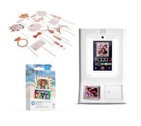 HP Sprocket Photo Booth Machine Instant Color Photo Printer (White) + Zink Paper (100 Sheets) + Bridal Shower Photo Booth Props (23)