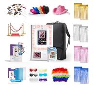 HP Sprocket Photo Booth Machine Instant Color Photo Printer (White) + Zink Paper(100 sheets)+ Case (1) + Stickers frames (15) & more