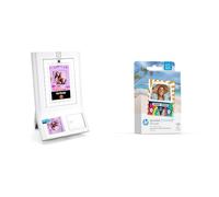 HP Sprocket Photobooth Instant 3x4” Color Photo Printer (White) Capture & Customize with 250+ Frames, Sprocket 3.5 x 4.25” Zink Sticky-Backed Photo Paper (100 Pack)