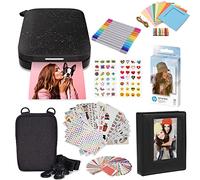 HP Sprocket Portable 2x3 Instant Color Photo Printer (Black Noir) Starter Bundle