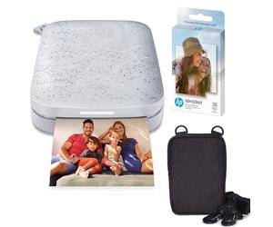 HP Sprocket Portable 2x3 Instant Photo Printer (Luna Pearl) Zink Paper Bundle