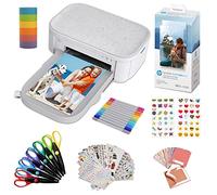 HP Sprocket Studio 4x6”(10.2x15.2 cm) Wireless Instant Photo Printer Wi-Fi, Dye Sublimation, Color Pictures, Editing App for Photos, For Home Use or Portable,White- Starter Bundle
