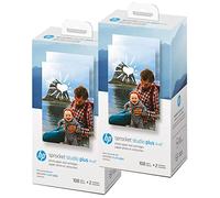 HP Sprocket Studio Plus 4 x 6” Photo Paper and Cartridges (Includes 216 Sheets and 4 Cartridges) - Compatible only with HP Sprocket Studio Plus Printer