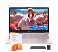 HP Stream 14" HD Laptop, Intel Processor N150, 16GB RAM, 288GB Storage(128GB UFS+160GB Docking Station Set), Intel Graphics, 1 Year Office 365, Copilot, Fast Charge, Wi-Fi, Win 11 S, Pink