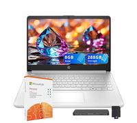 HP Stream 14" HD Laptop, Intel Processor N150, 8GB RAM, 288GB Storage(128GB UFS+160GB Docking Station Set), Intel Graphics, 1 Year Office 365, Copilot, Fast Charge, Wi-Fi 6, Win 11 S, Silver